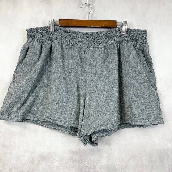 A New Day Womens Linen Cotton Blend Shorts Size‎ 2X Casual Resort Minimalist - Picture 1 of 9